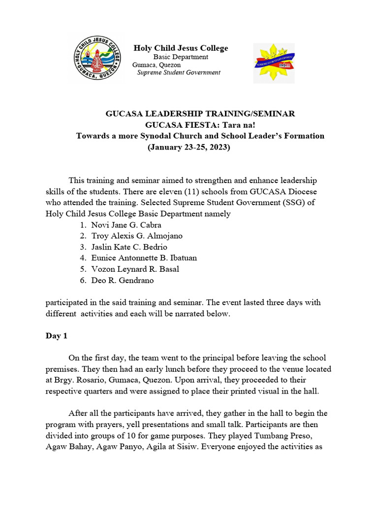 GUCASA Leadership Training Report | PDF