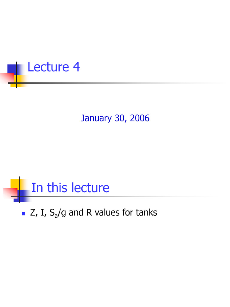 E-Course On Seismic Design of Tanks - Lecture 4 | PDF