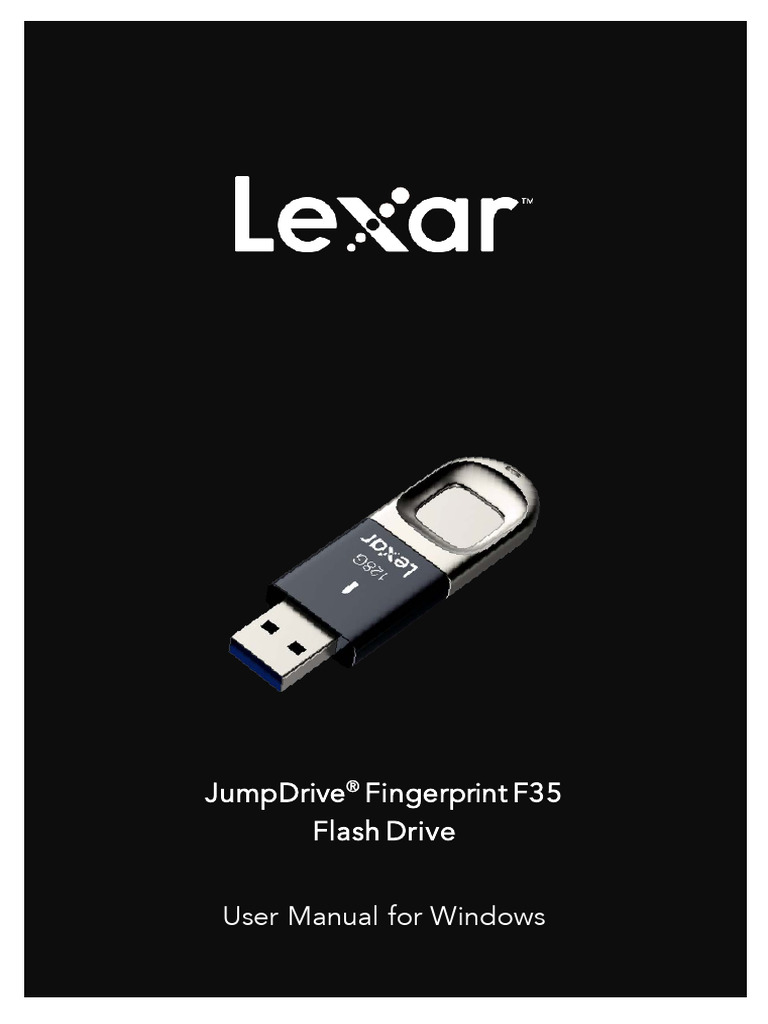 Lexar JumpDrive Fingerprint F35User Manual WindowsEN PDF Usb