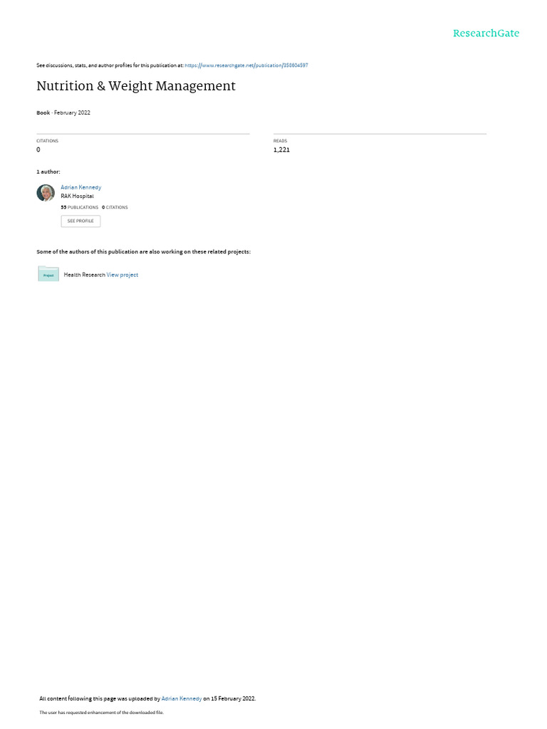 Nutrition Weight Management Pdf Liver Digestion