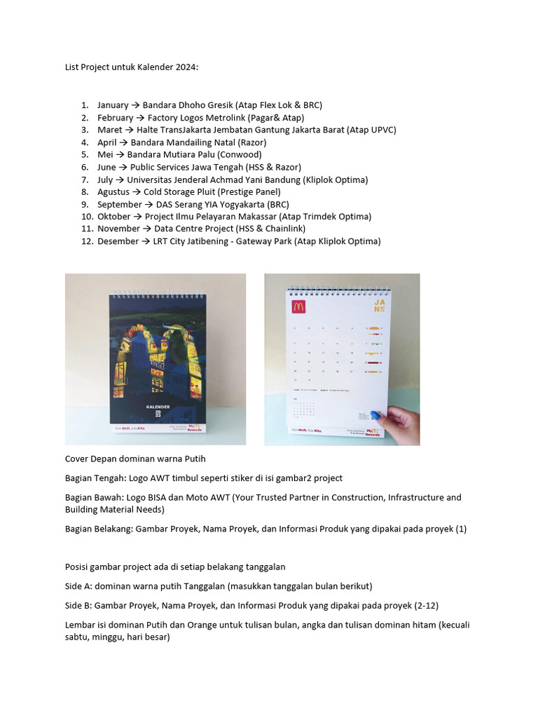 Kalender Proyek 2024 AWT | PDF | Komputer | Teknologi & Rekayasa