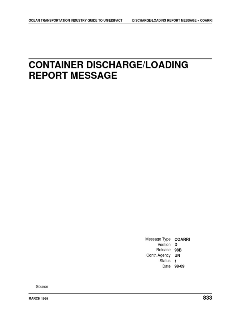 COARRI Container Loading/Discharge Report | PDF | Information | Computing