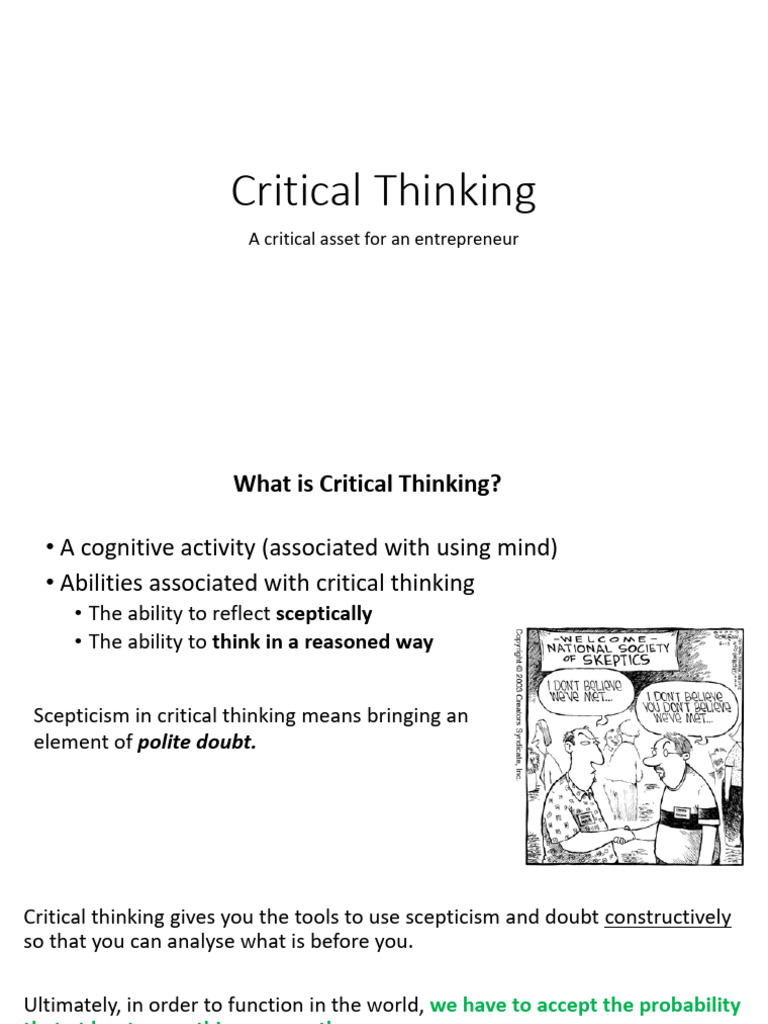 Critical Thinking PDF Critical Thinking Thought