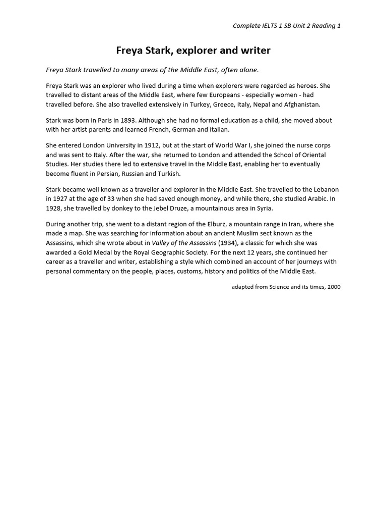 2 Complete Ielts 1 Sb Unit 2 Reading 1 Pdf Middle East Asia