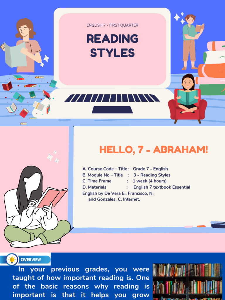 READING STYLES PDF Reading Comprehension Speed Reading