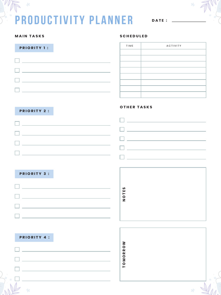 Productivity Planner | PDF