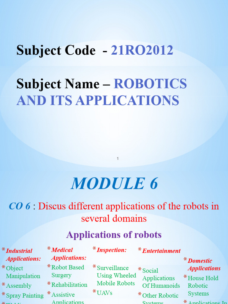 Module 6 - Industrial Applications | PDF | Robotics | Robot