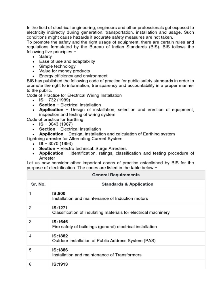 Electrical Safety - Indian Standards - Print Done | PDF | Electrical ...