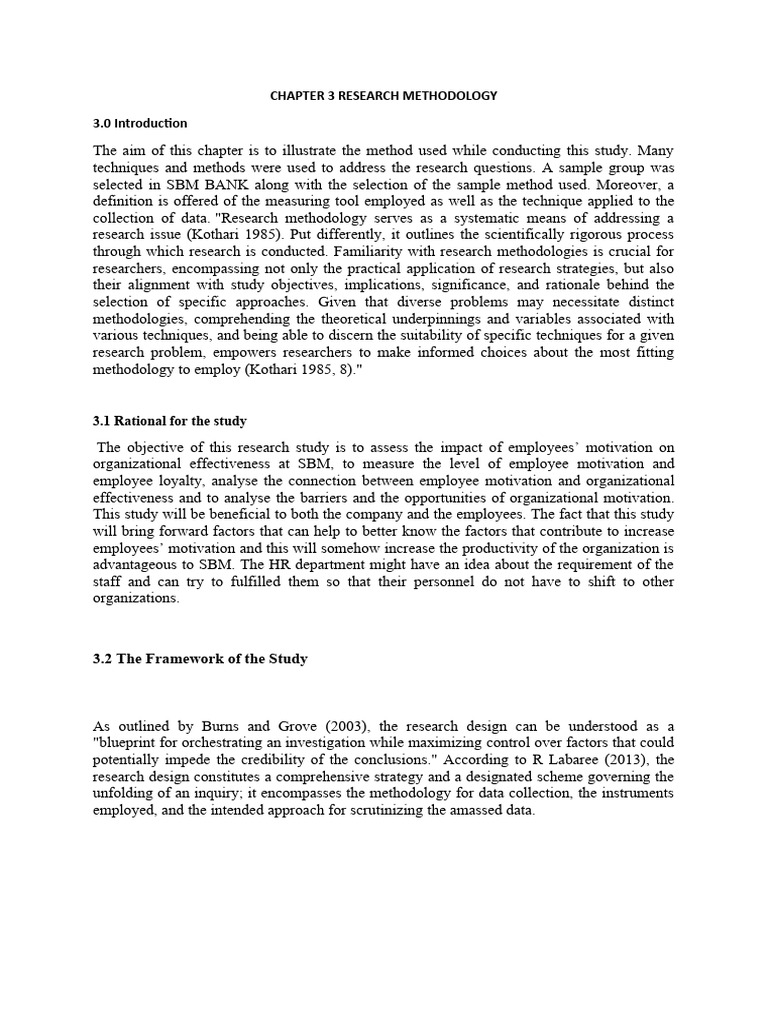 Research Methodology for Employee Motivation | PDF | Methodology ...