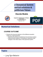 Linear Dynamical System Numerical Solutions & Equilibrium Values