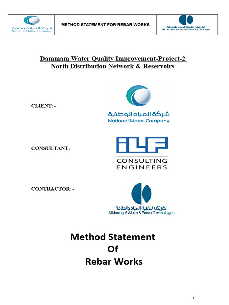 Method Statement For Rebar | PDF | Personal Protective Equipment ...