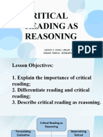 Critical Reading As Reasoning