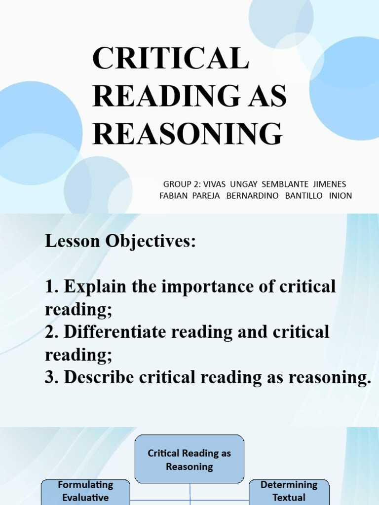 Critical Reading As Reasoning PDF Argument Evidence