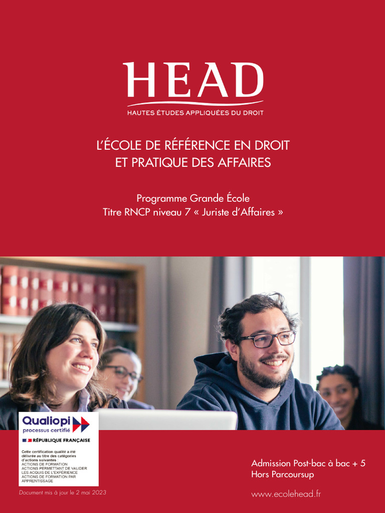 École HEAD : Formation en Droit et Affaires | PDF | Business | Justice