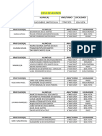 Lista de Alunos Reforço