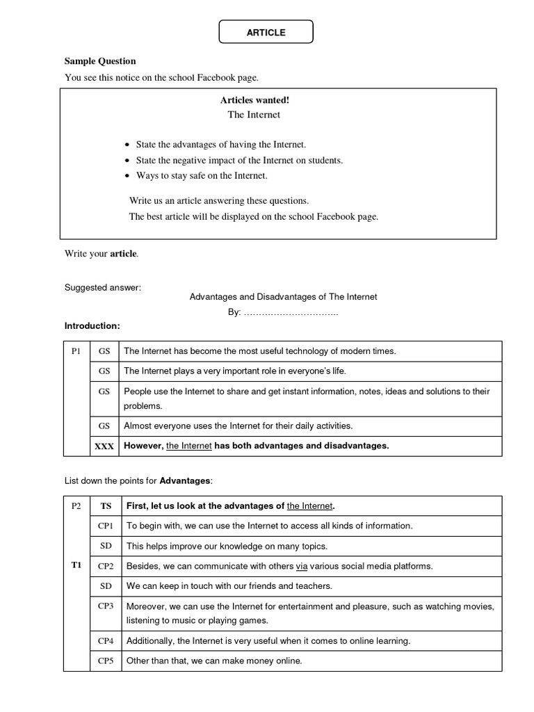 F4 - Sample Essay - The Internet | PDF | Internet | Social Media