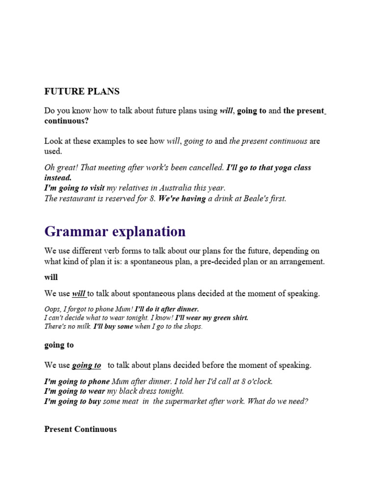 Future Plans | PDF