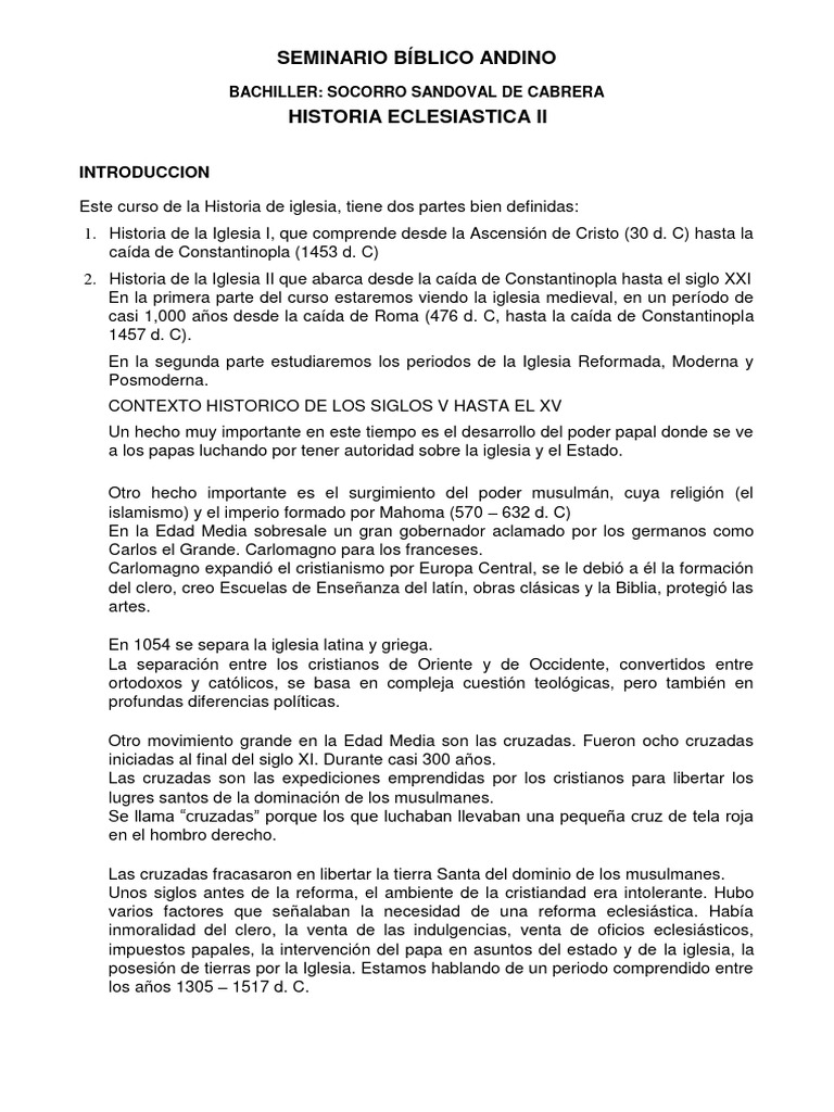 Historia de La Iglesia Eclesiastica Ii | PDF | Martin Luther | Iglesia ...
