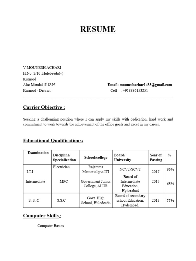 Resume Carrier Objective PDF - 1701993605