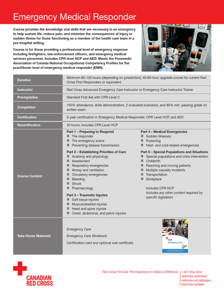 Emergency Medical Responder Course Overview | PDF | Emergency Medical ...