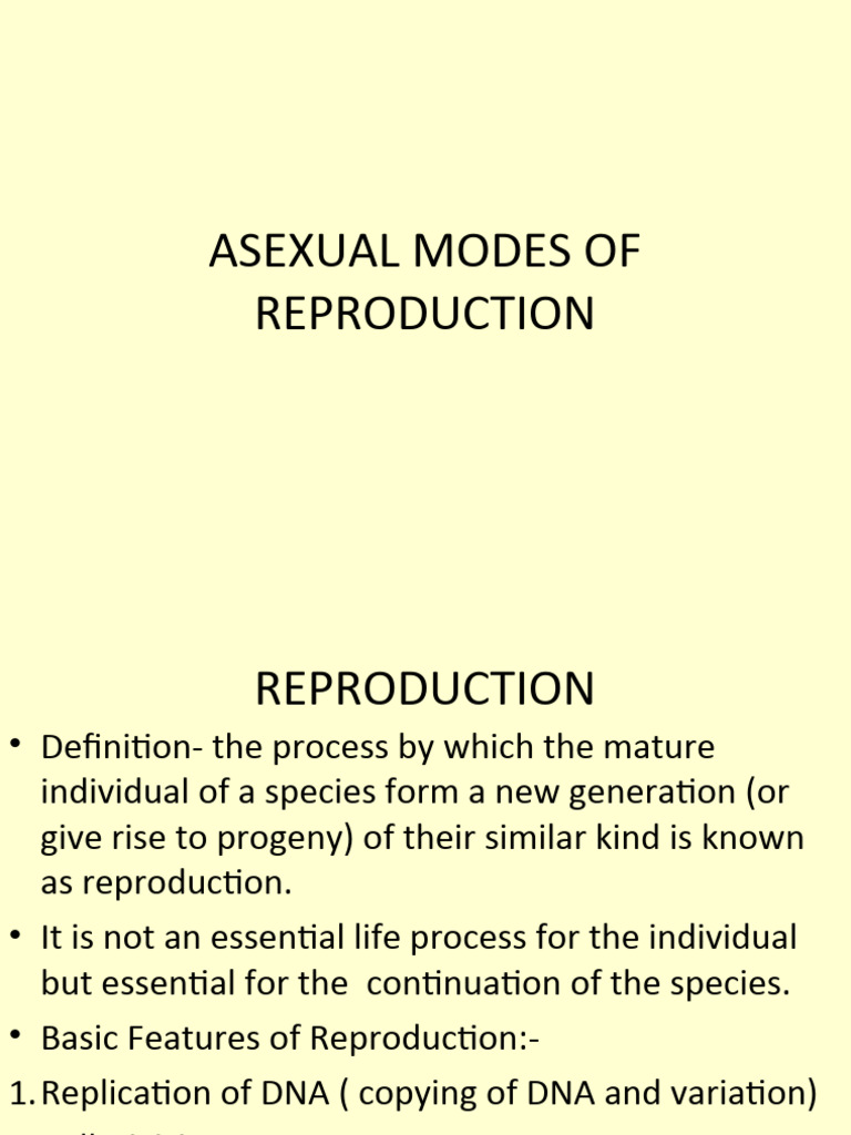 Asexual Modes of Reproduction PDF Sexual Reproduction Ploidy