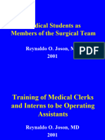 Medical Students As Members of The Surgical Team