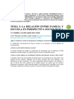 Tema 3: La Relación Entre Familia Y Escuela en Perspectiva Sociológica
