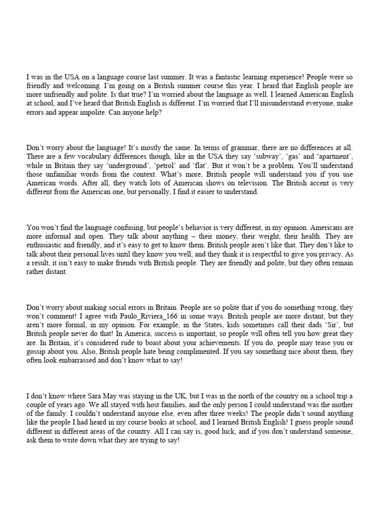 Reading texts b1 level pdf
