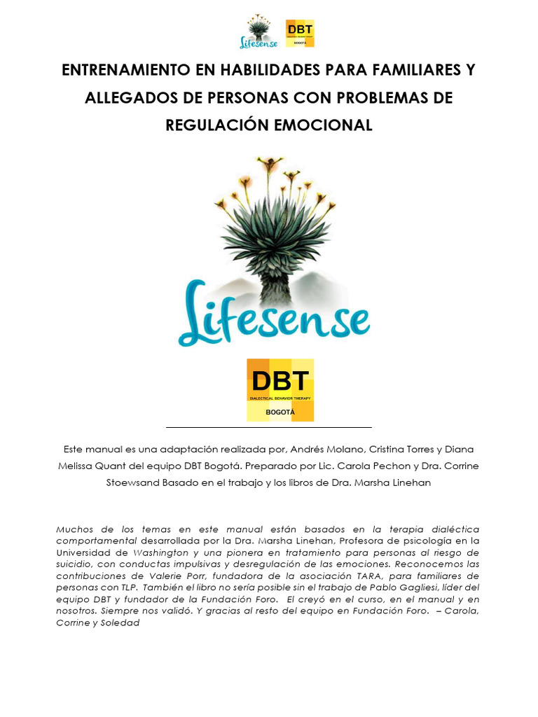Manual de Entrenamiento en Habilidades DBT | PDF | Las emociones ...