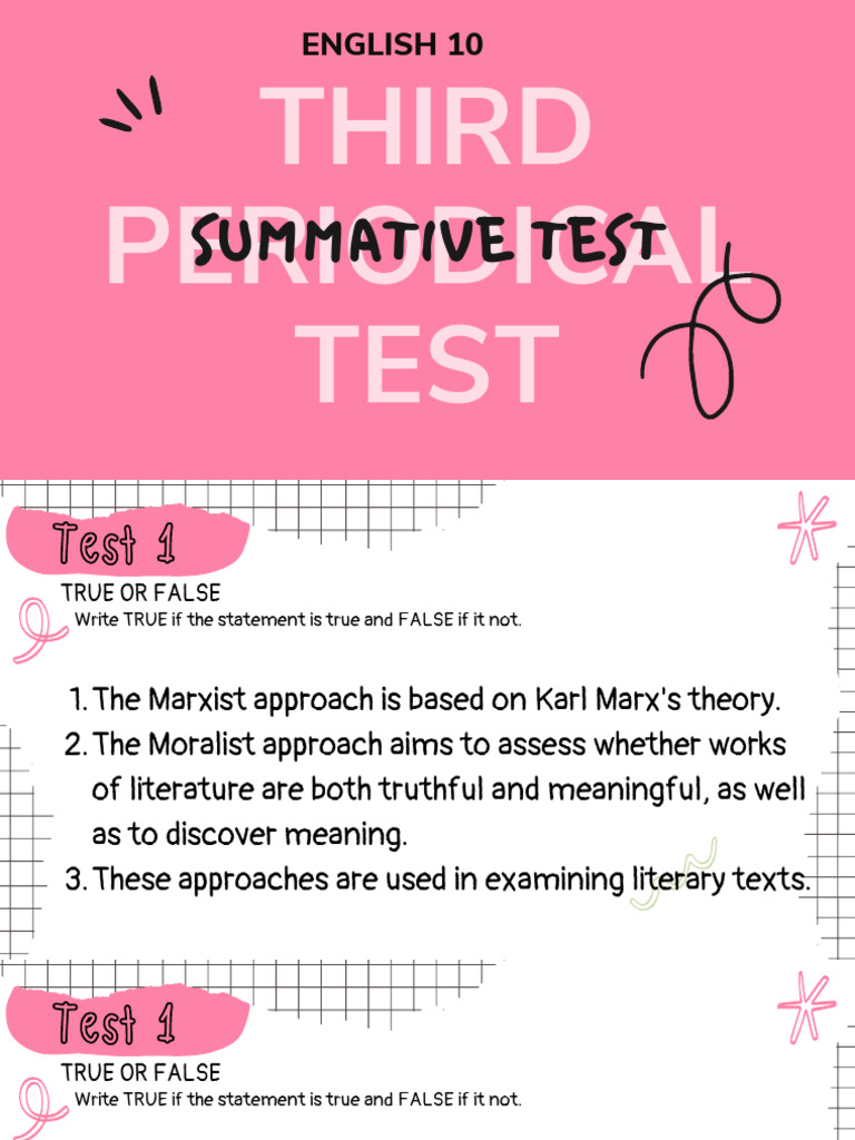 Summative Test 3rd Periodical Test Pdf Truth Feminism
