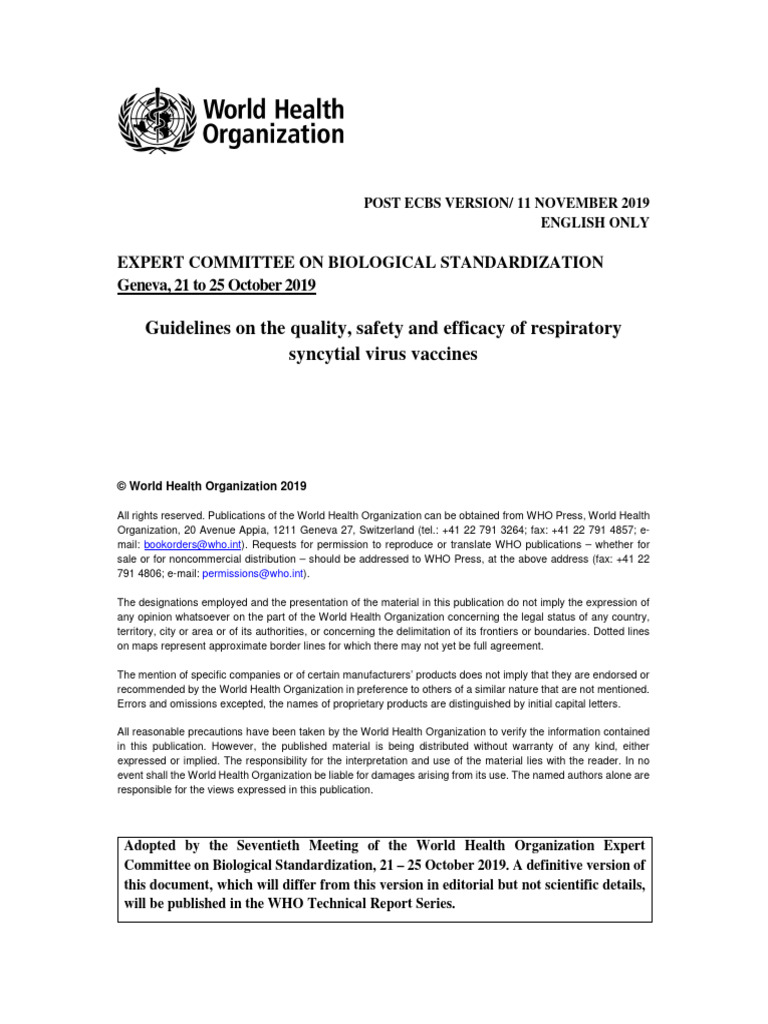 RSV Guidelines Post Ecbs | PDF | Antibody | Vaccines