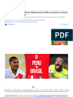 Perú vs. Brasil EN VIVO Por Eliminatorias 2026: Pronóstico, Horario y Canal de Transmisión