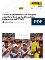 Perú Vs Brasil - Así Sería El Once Titular de La Bicolor para El Duelo Por Las Eliminatorias Sudamericanas - RPP Noticias