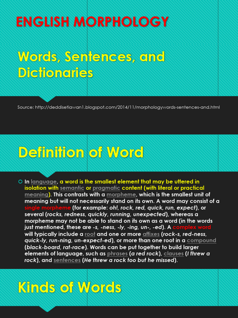 Words, Sentences, and Dictionaries Explained | PDF | Word | Sentence ...