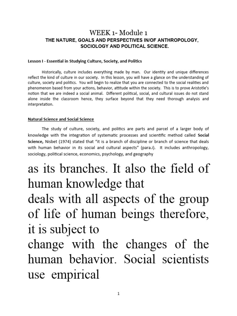 Understanding Culture and Society in Social Science | PDF | Social ...