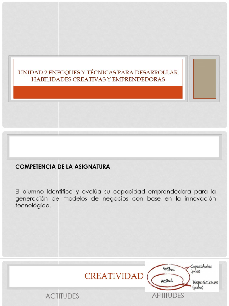 Desarrollo de Habilidades Creativas y Emprendedoras | PDF | Creatividad ...
