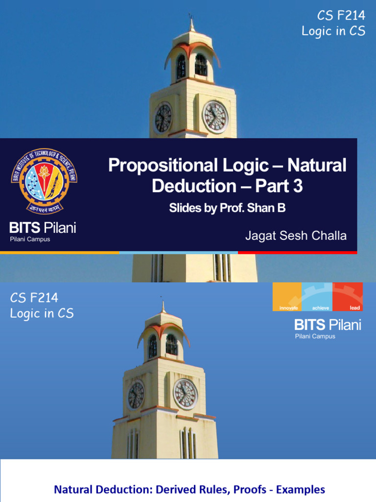 Natural Deduction in CS F214 | PDF | Logic | Deductive Reasoning