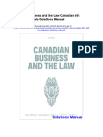 Canadian Business and The Law Canadian 6th Edition Duplessis Solutions Manual