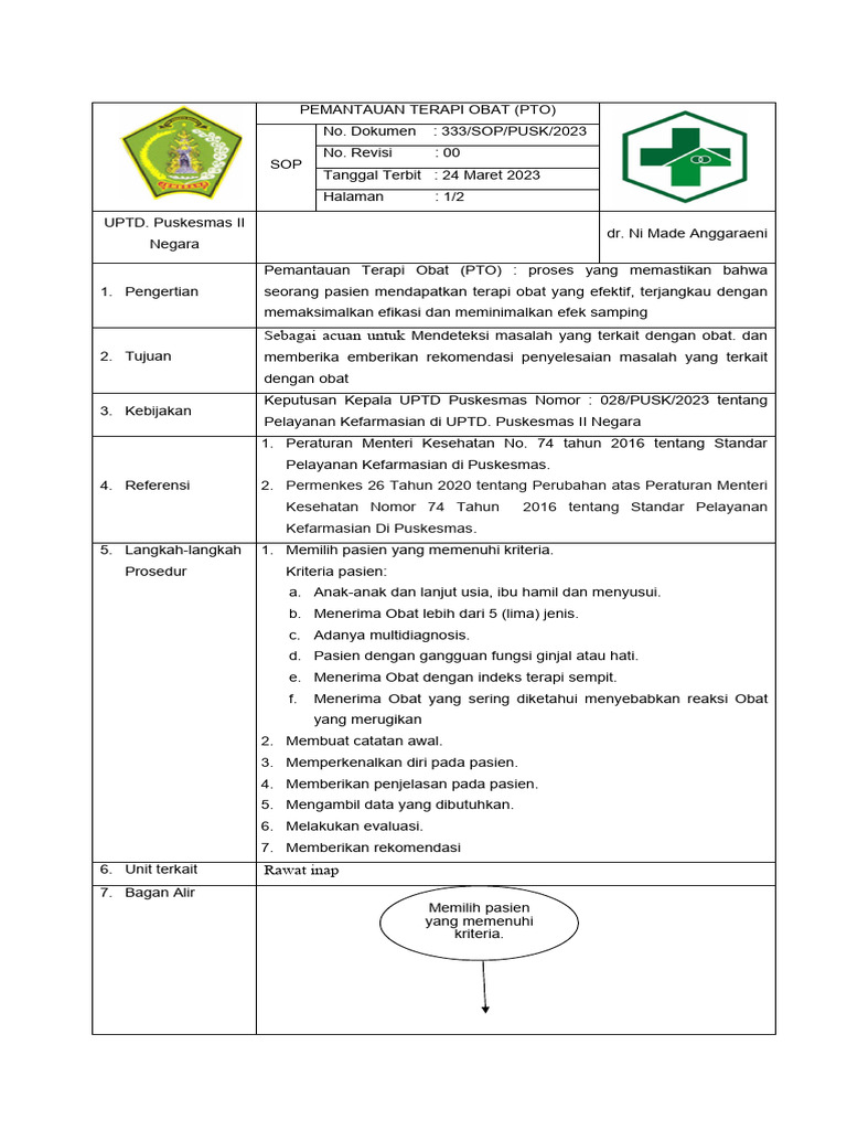 Panduan Pemantauan Terapi Obat PTO | PDF