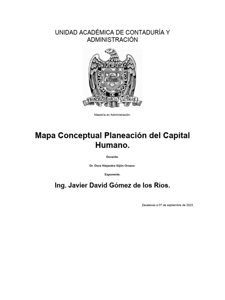 Mapa Conceptual Planeación Del Capital Humano | PDF | Planificación