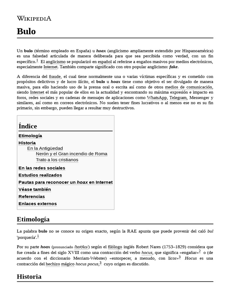 Significado de bulo y hoax | PDF | Comunicación humana