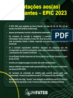 Orientações Aos Participantes Epic 2023 Unifateb