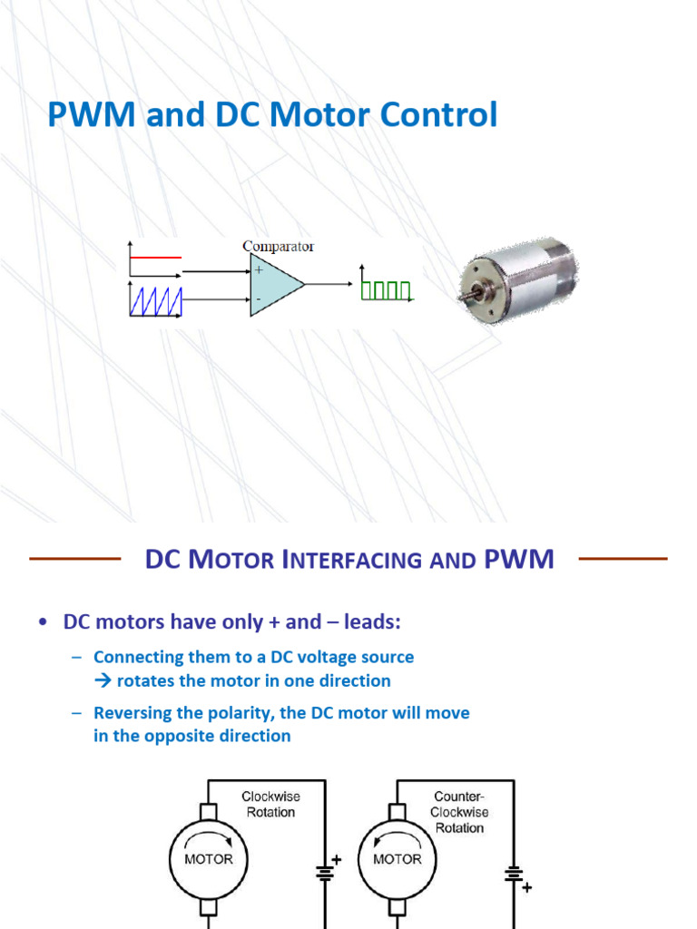 Lecture - 6 PWM and DC Motor Control | PDF | Electric Motor ...