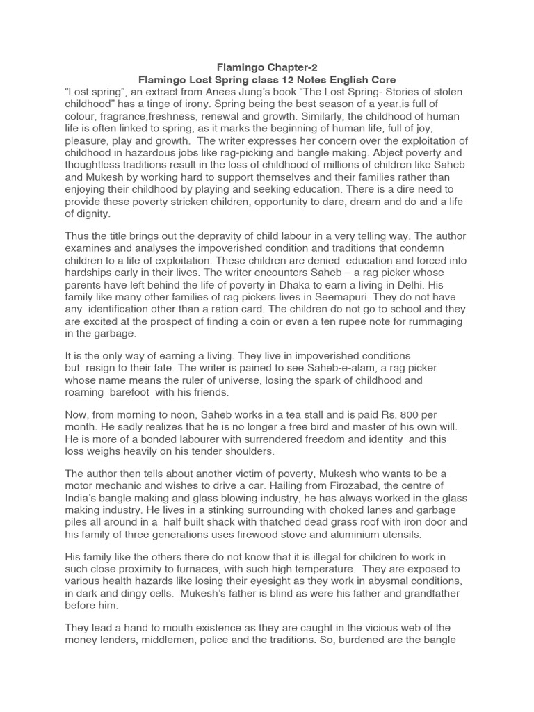 Lost Spring Summary PDF