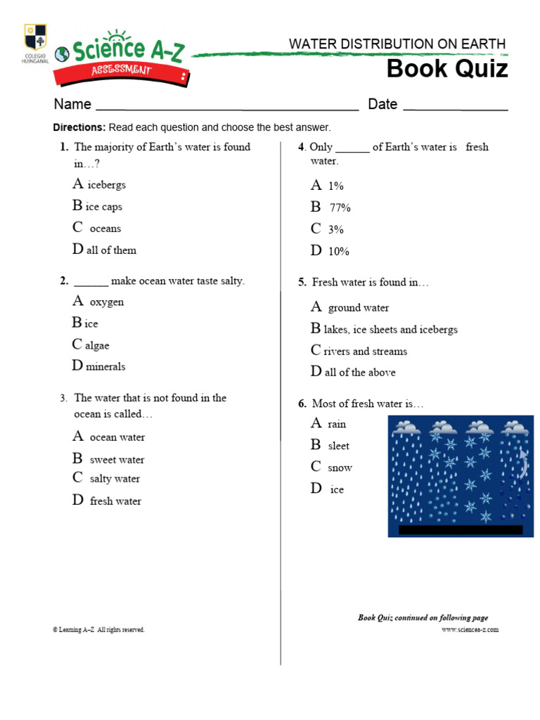 Water Distribution Quiz for Students | PDF | Glacier | Water