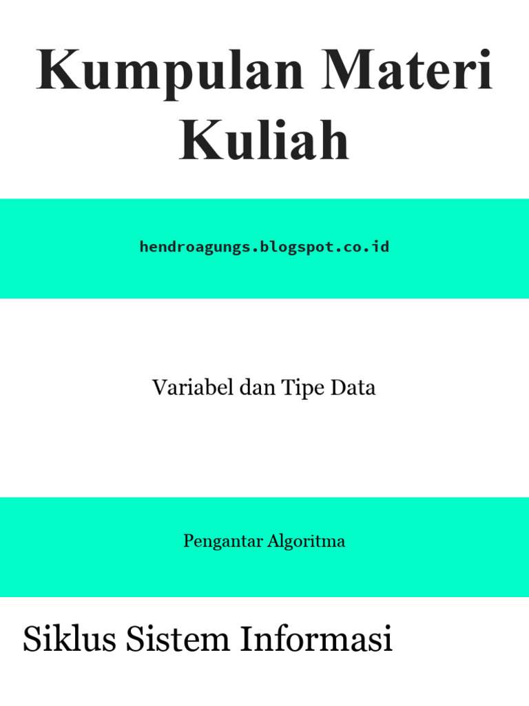 Variabel dan Tipe Data dalam Algoritma | PDF