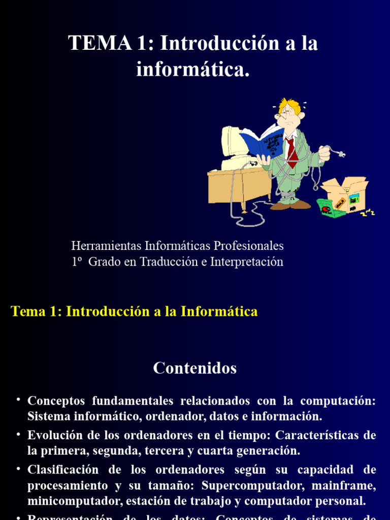 Tema 1.-Introduccion | PDF | Hardware de la computadora | Informática