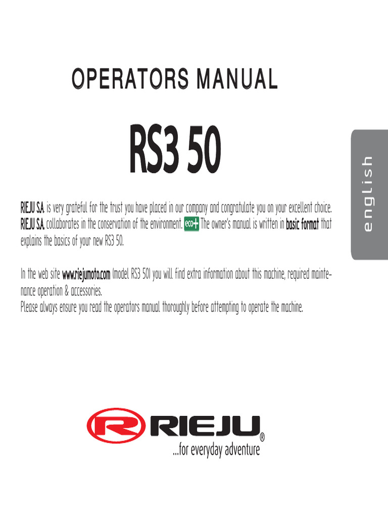 RS3 50 Owner Manual PDF Land Vehicles Motor Vehicle
