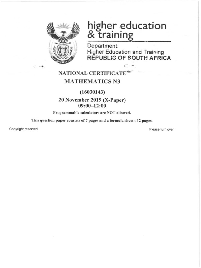 Maths n3 nov 2019 qp pdf