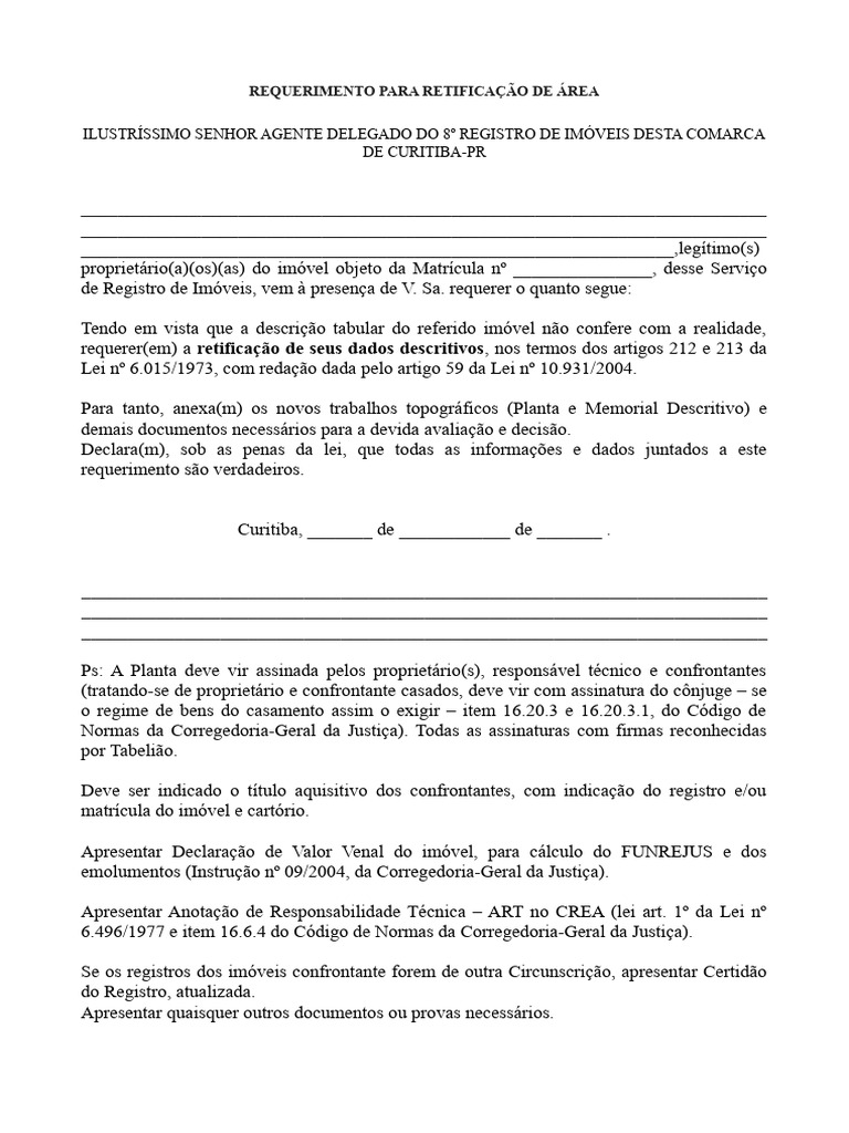 Modelo De Requerimento Para Cartorio/modelo De Requerimento De Pedido ...